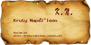 Kruty Napóleon névjegykártya